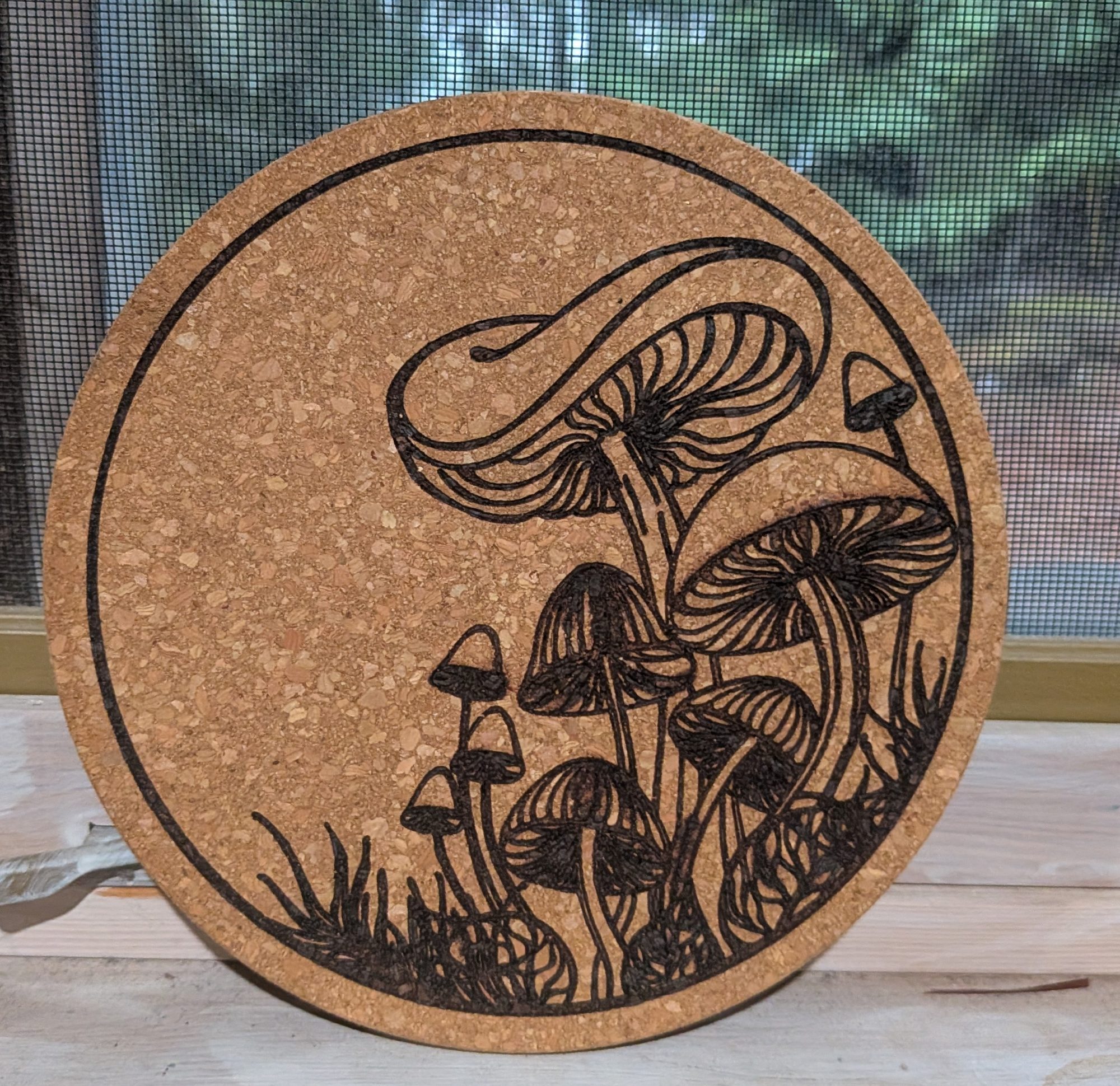 Woodland Mushrooms Cork Trivet