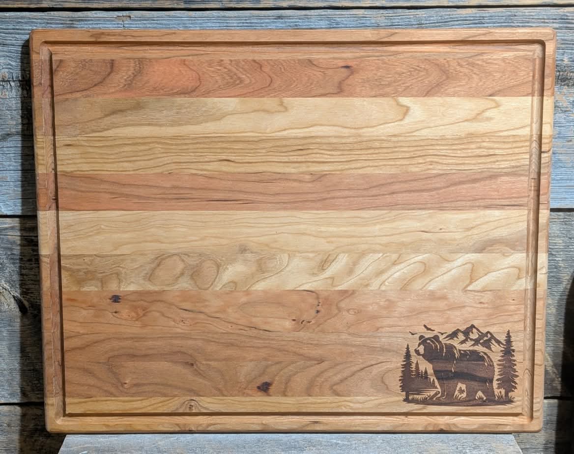 Rustic Bear Engraved Cutting Board