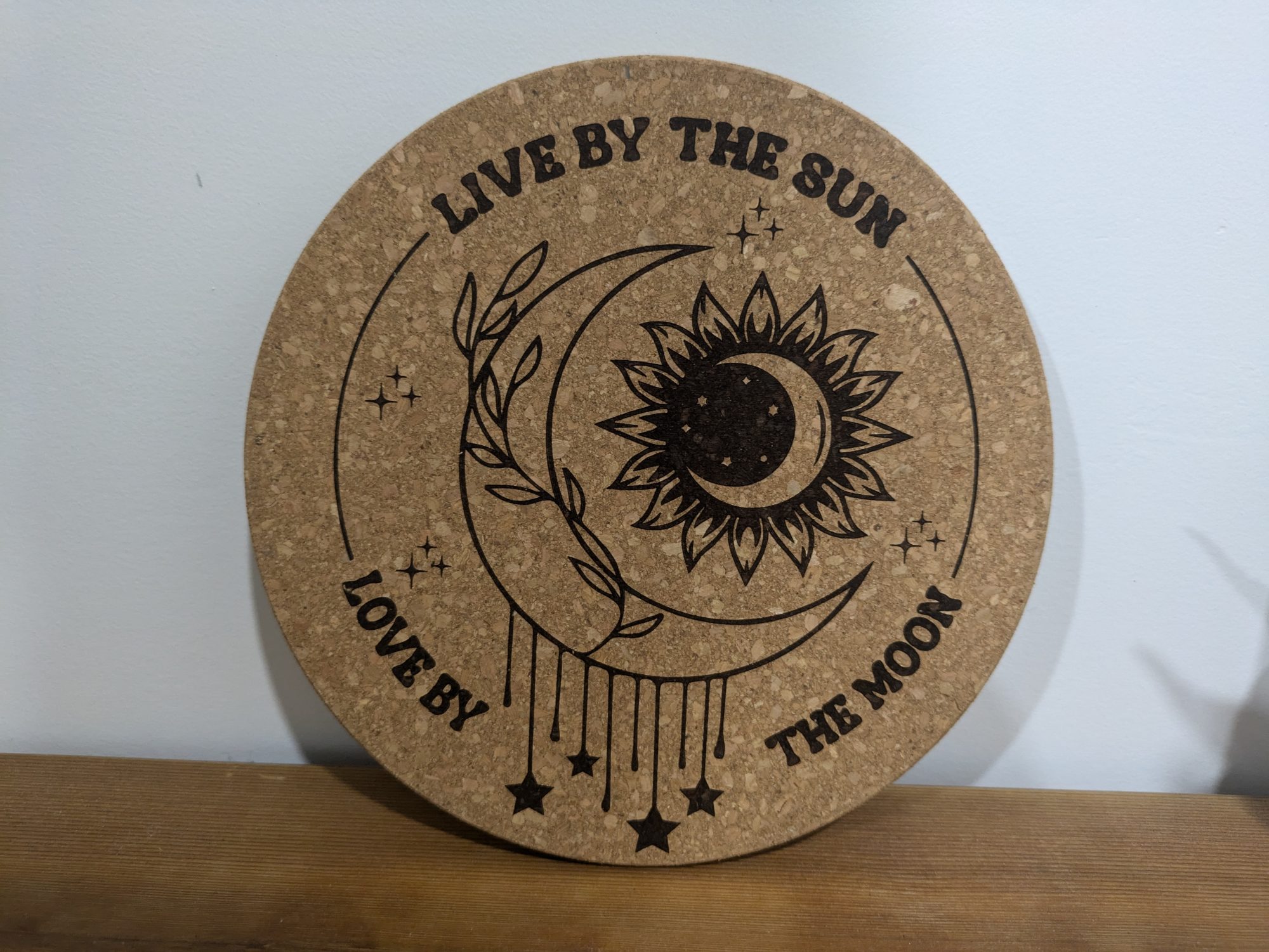 Live by the Sun, Love by the Moon Cork Trivet